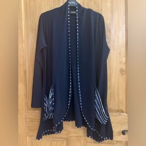 Sympli Navy Jacket w/ Stripe Detail Size 8